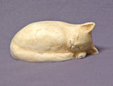 Handmade Ceramic  Sleeping Cat, Speckled Light Brown,Cat Figurine, Cat Sculpture, Ceramic Art