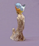 Handmade Ceramic Blue Bird on a Tree - Bird Sculpture, Bird Figurine, Blue Bird, Nature