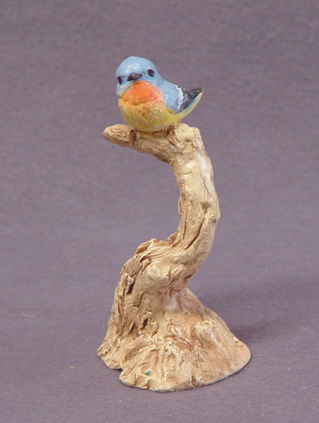 Handmade Ceramic Blue Bird on a Tree - Bird Sculpture, Bird Figurine, Ceramic Art