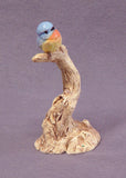 Handmade Ceramic Blue Bird on a Tree - Bird Sculpture, Bird Figurine, Ceramic Art