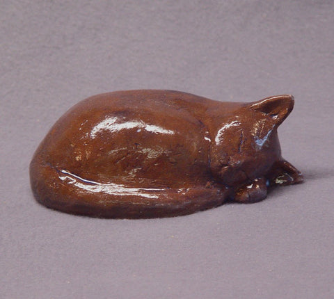 Handmade Ceramic  Sleeping Cat, Cat Figurine, Cat Sculpture, Ceramic Art