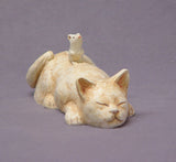 Handmade Ceramic Cat and  Mouse, Cat Figurine, Cat Sculpture, Mouse Figurine, Mouse Sculpture, Co-Existence.