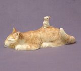 Handmade Ceramic Cat and  Mouse, Cat Figurine, Cat Sculpture, Mouse Figurine, Mouse Sculpture, Co-Existence.