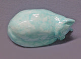 Handmade Ceramic Blue Sleeping Cat in Stoneware with Glaze