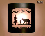 Pair of 2 Wall Sconce Rustic Bear Light, Cabin Decor Lamp Left & Right Facing