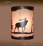 Rustic Light Elk Wall Sconce Lamp Cabin Decor Pine Tree Lighting Right Facing