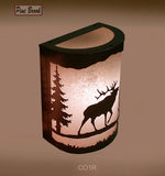 Rustic Light Elk Wall Sconce Lamp Cabin Decor Pine Tree Lighting Right Facing