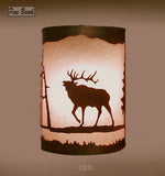 Rustic Light Elk Wall Sconce Lamp Cabin Decor Pine Tree Left Facing