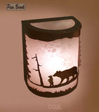 Rustic Light Bear Wall Sconce Lamp Cabin Decor Pine Tree Lighting Left Facing