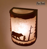 Rustic Light Bear Wall Sconce Lamp Cabin Pine Tree Lighting Right Facing