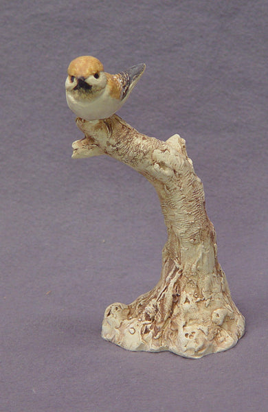 Handmade Ceramic Bird on a Tree , Stoneware with Glaze - Bird Sculpture, Bird Figurine, Ceramic Art