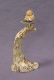 Handmade Ceramic Bird on a Tree , Stoneware with Glaze - Bird Sculpture, Bird Figurine, Ceramic Art