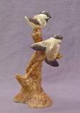 Handmade Ceramic Love Birds on a Tree - Bird Sculpture, Bird Figurine, Wedding Gift