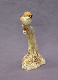 Handmade Ceramic Bird on a Tree , Stoneware with Glaze - Bird Sculpture, Bird Figurine, Ceramic Art