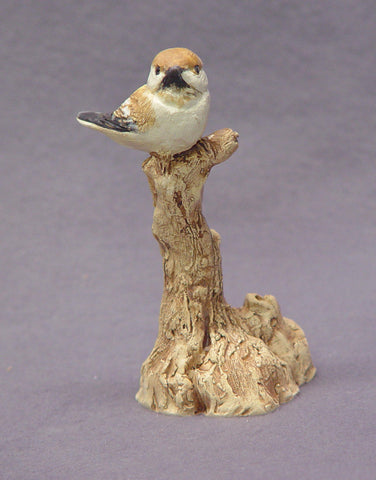 Handmade Ceramic Bird on a Tree , Stoneware with Glaze - Bird Sculpture, Bird Figurine, Ceramic Art