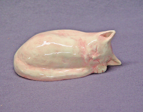 Handmade Ceramic  Sleeping Cat, Cat Figurine, Cat Sculpture, Ceramic Art