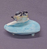 Ceramic Bird Dish, Ring Holder, Catch-All, Jewelry Dish, Love Birds, Pink Flowers, Romantic, Wedding Gift, Valentine's day