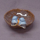 Trinket Bowl Rustic Style with Two Birds, Love Birds - Handmade Ceramic Bowl, Decorative Bowl, Wedding Gift, Romantic