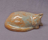 Handmade Ceramic  Sleeping Cat, Cat Figurine, Cat Sculpture, Ceramic Art