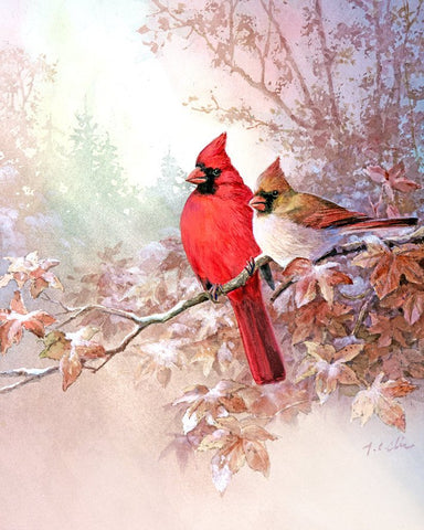 Cardinals- Art Print of Watercolor Painting  -  Birds, Gift for Ladies, Wedding Gift, Anniversary