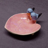 Ceramic Bird Dish, Ring Holder, Catch-All, Candle Holder, Jewelry Dish, Blue Love Birds, Romantic, Wedding Gift, Valentine's day