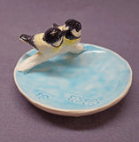 Handmade Ceramic Dish with Love Birds - Ring Holder, Jewelry Holder, Trinket Holder, Wedding Gift  Anniversary Gift  Ceramic Art