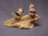 Handmade Ceramic Birds on a Log,  Bird sculpture Bird Figurine Love Birds Ceramic Art Wedding Gift Anniversary Gift Romantic Art