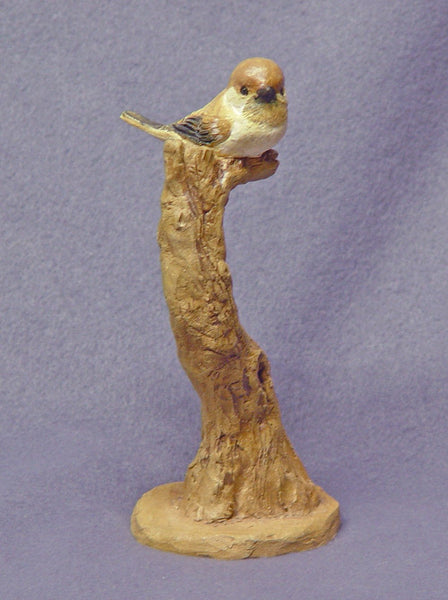 Handmade Ceramic Bird on a Tree in Stoneware with Glaze - Bird Sculpture, Bird Figurine, Ceramic Art